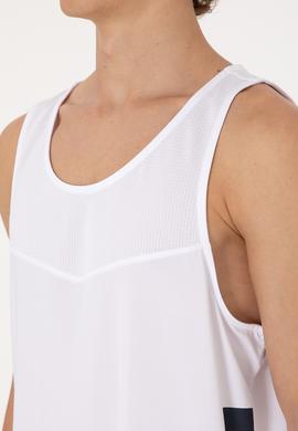 Erkek Regular Fit Bisiklet Yaka Beyaz Kolsuz Tişört - 50299524046