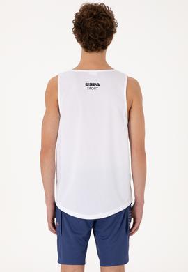 Erkek Regular Fit Bisiklet Yaka Beyaz Kolsuz Tişört - 50299524046