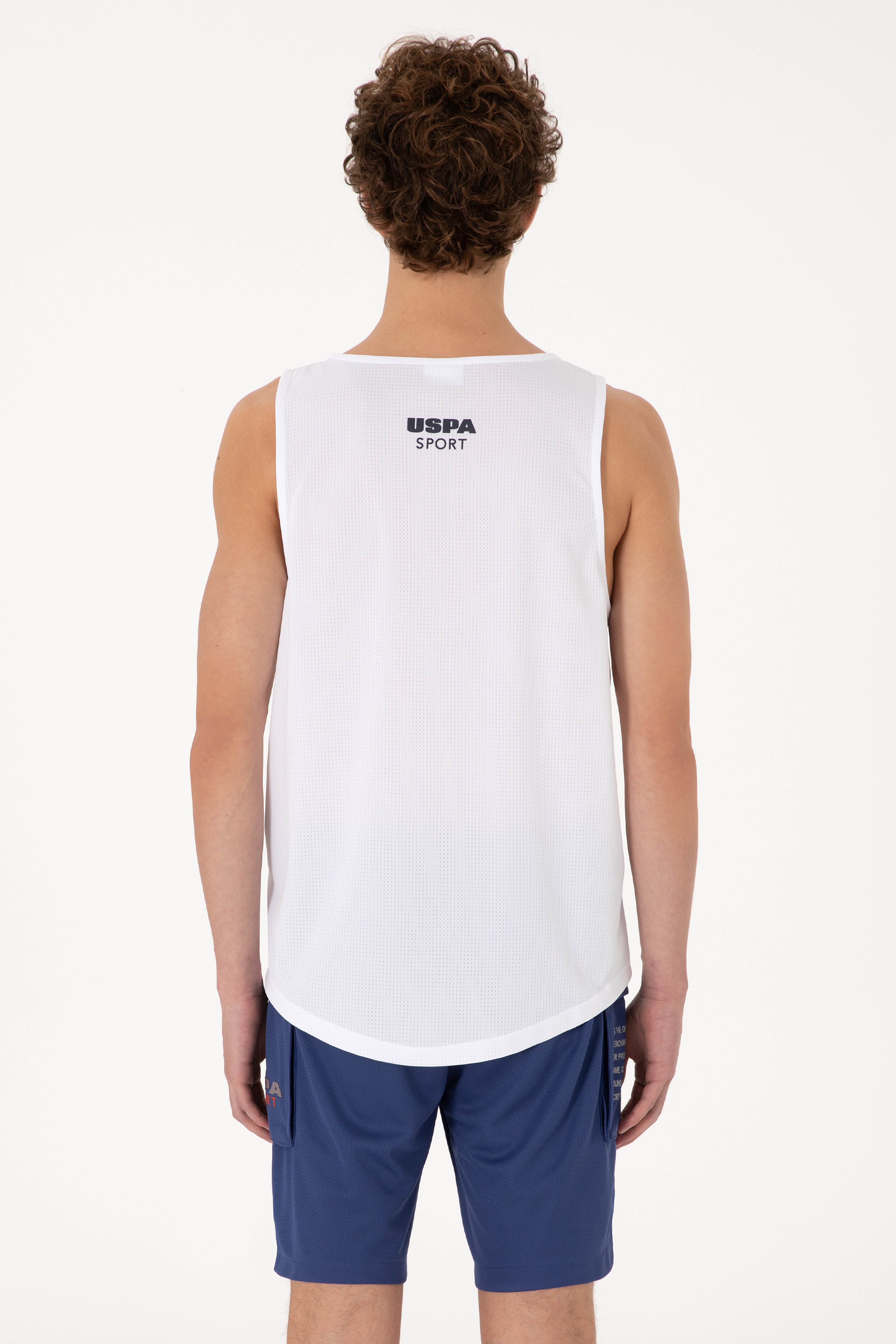 Erkek Regular Fit Bisiklet Yaka Beyaz Kolsuz Tişört - Image 5