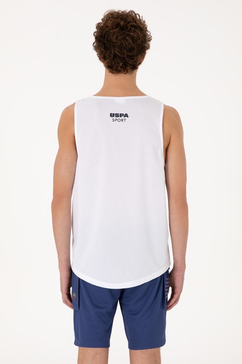 Erkek Regular Fit Bisiklet Yaka Beyaz Kolsuz Tişört - 50299524046