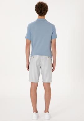 Erkek Açık Gri Dokuma Şort - 50300135062