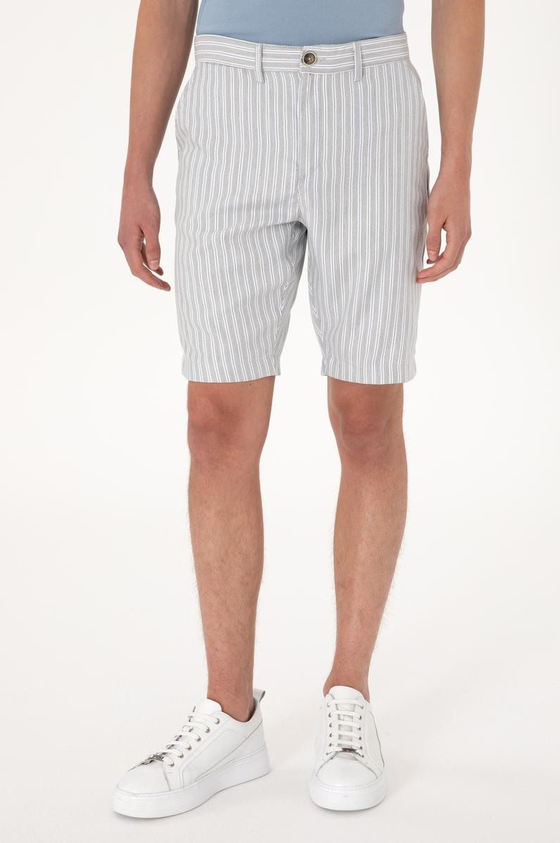 Erkek Açık Gri Dokuma Şort