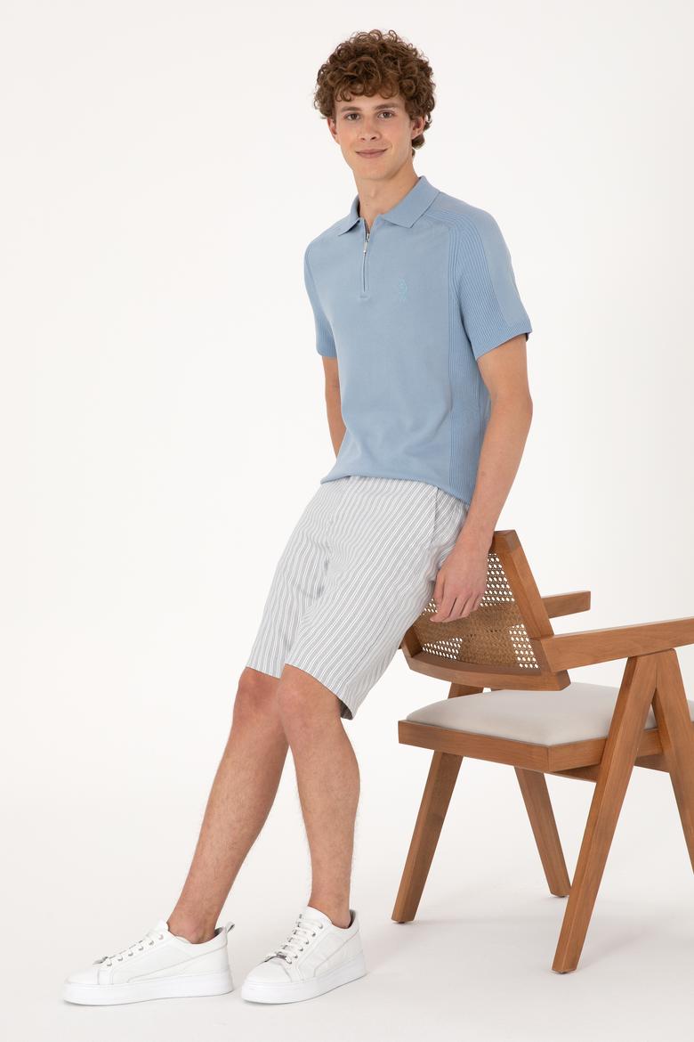 Erkek Açık Gri Dokuma Şort