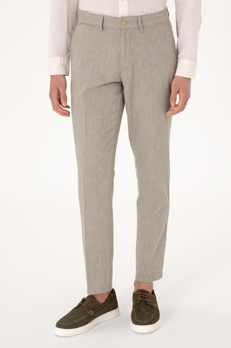 Erkek Su Yeşili Kanvas Pantolon