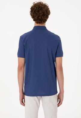 Erkek Regular Fit Fermuarlı Açık Lacivert Desenli Tişört - 50300832007