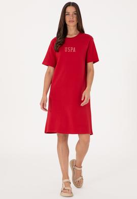 Kadın Kırmızı Bisiklet Yaka Mini Boy Örme Elbise - 50306431020