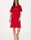 Kadın Kırmızı Bisiklet Yaka Mini Boy Örme Elbise