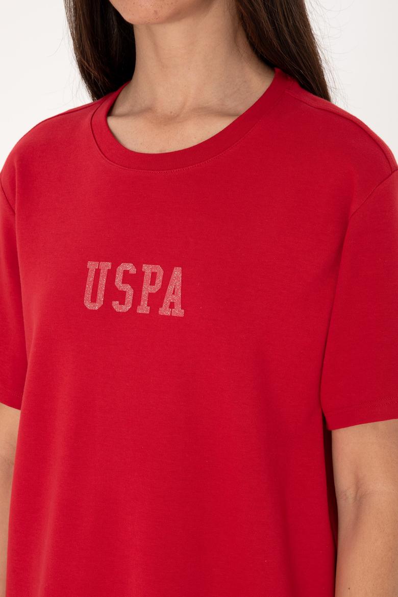 Kadın Kırmızı Bisiklet Yaka Mini Boy Örme Elbise - 50306431023