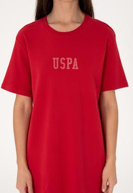 Kadın Kırmızı Bisiklet Yaka Mini Boy Örme Elbise - 50306431023