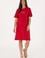 Kadın Kırmızı Bisiklet Yaka Mini Boy Örme Elbise