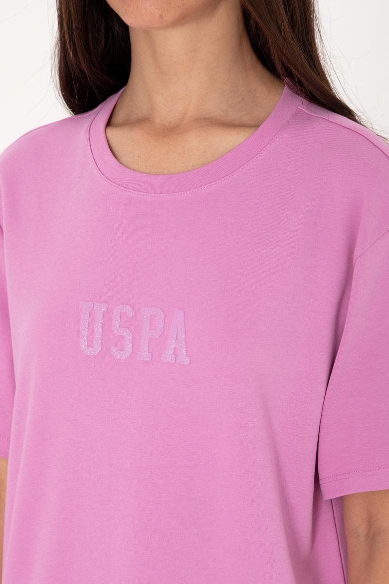 Kadın Fuşya Bisiklet Yaka Mini Boy Örme Elbise - 50306431039