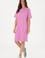 Kadın Fuşya Bisiklet Yaka Mini Boy Örme Elbise