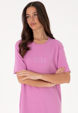 Kadın Fuşya Bisiklet Yaka Mini Boy Örme Elbise - 50306431039