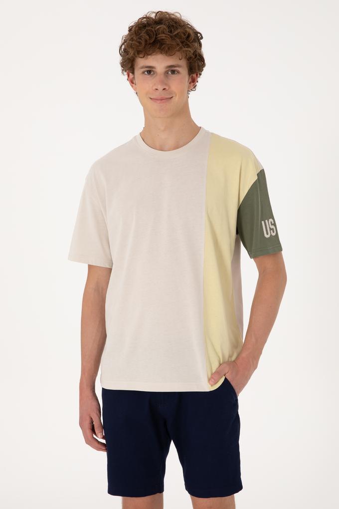 Erkek Comfort Fit Bisiklet Yaka Taş Tişört