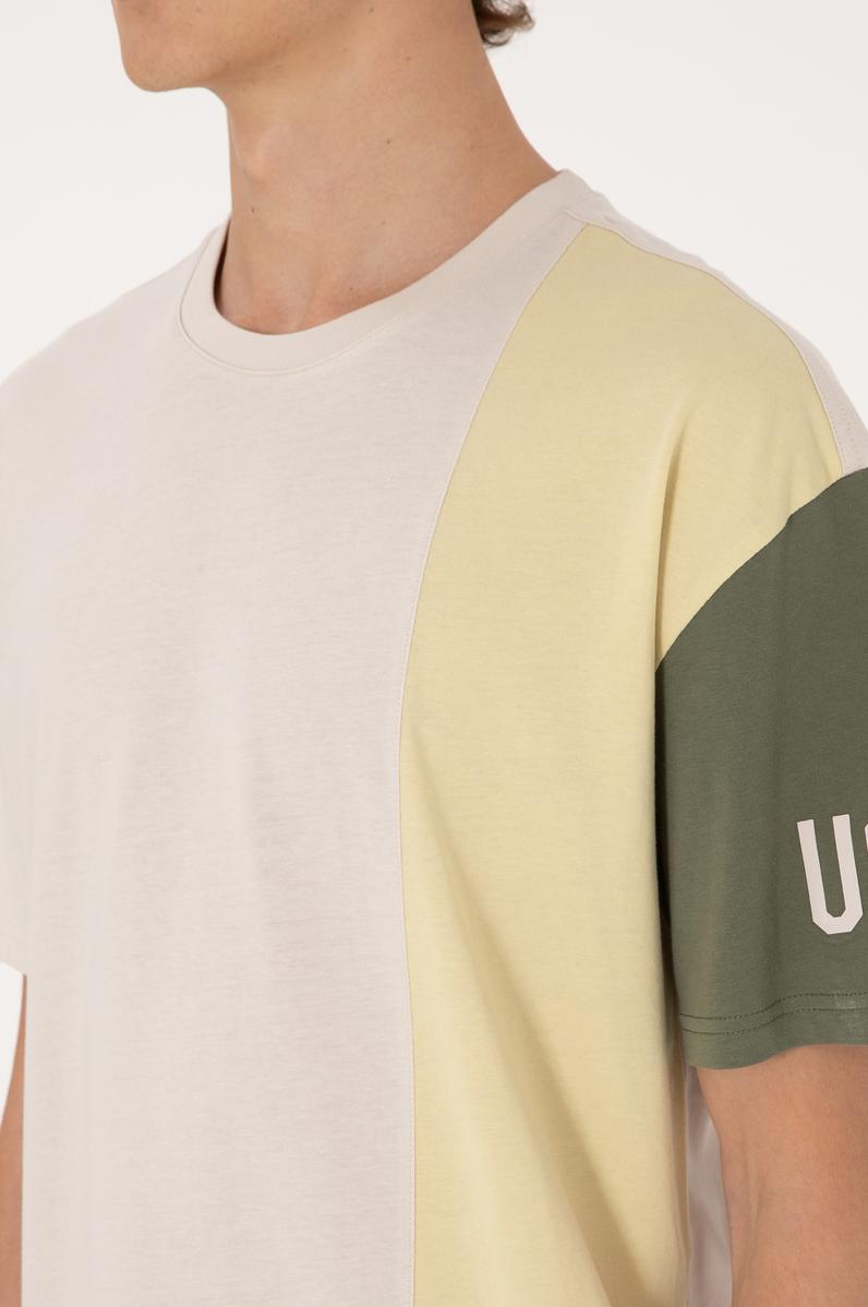 Erkek Comfort Fit Bisiklet Yaka Taş Tişört