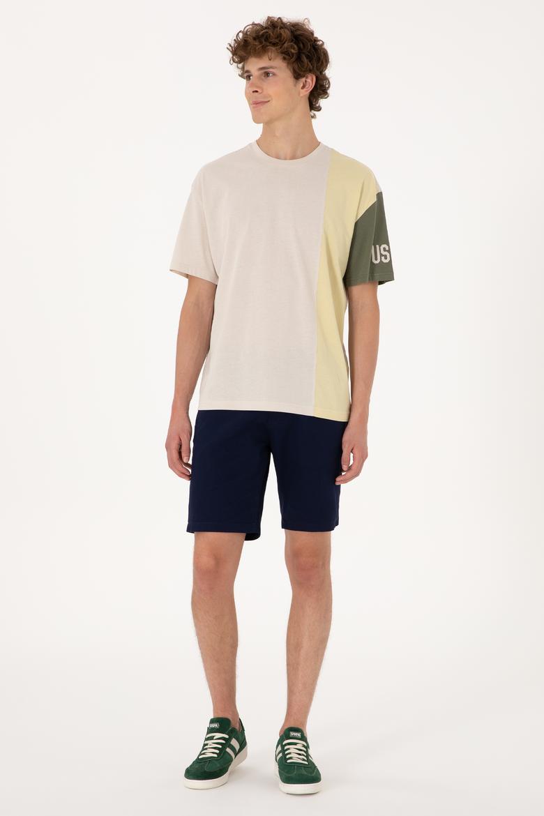 Erkek Comfort Fit Bisiklet Yaka Taş Tişört - 50306896028