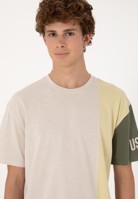 Erkek Comfort Fit Bisiklet Yaka Taş Tişört - 50306896028