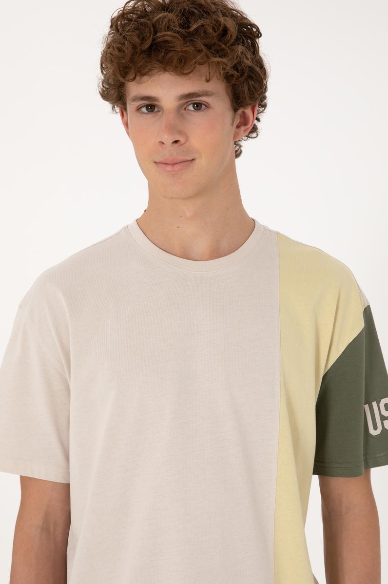 Erkek Comfort Fit Bisiklet Yaka Taş Tişört