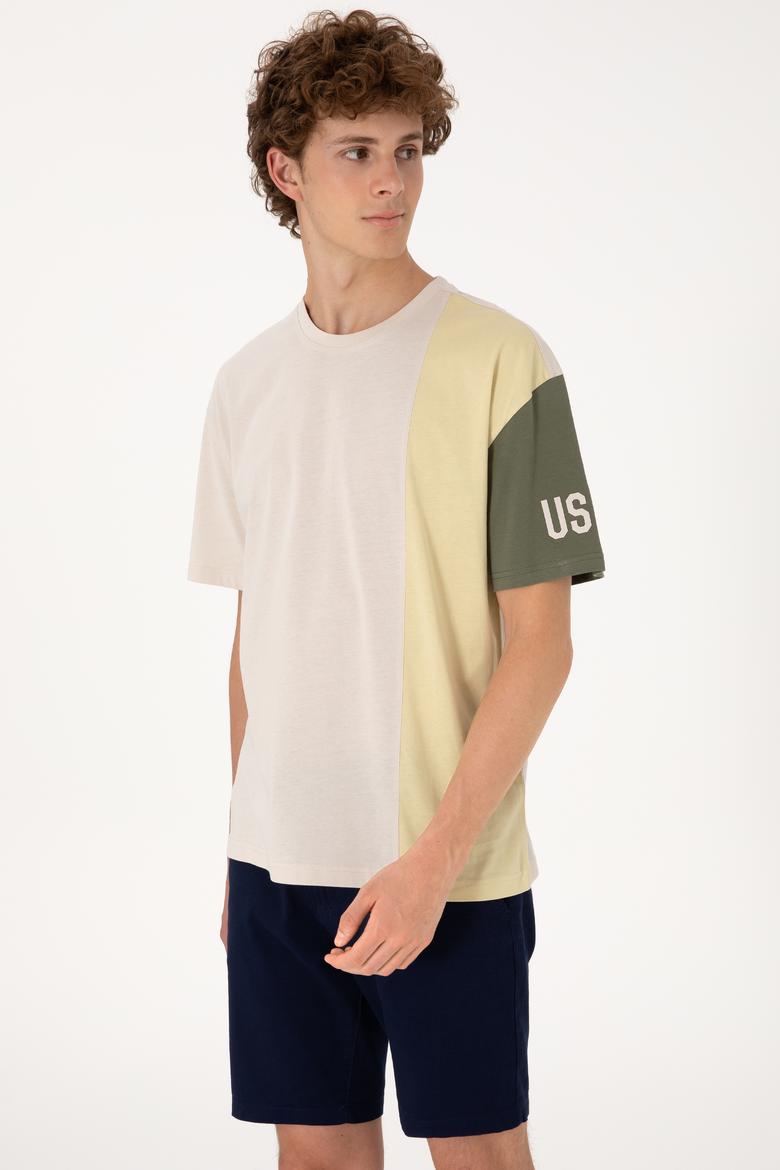 Erkek Comfort Fit Bisiklet Yaka Taş Tişört - 50306896028