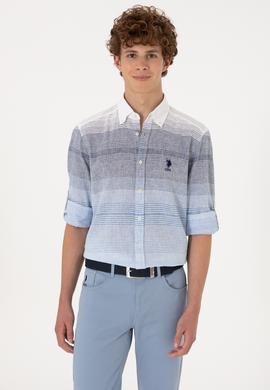 Erkek İndigo Uzun Kollu Gömlek - 50300007032