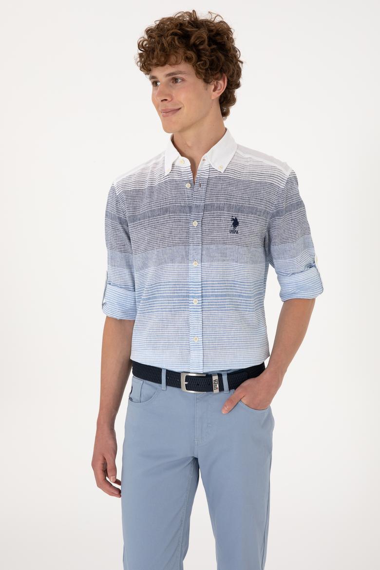 Erkek İndigo Uzun Kollu Gömlek - 50300007032