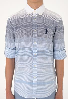 Erkek İndigo Uzun Kollu Gömlek - 50300007032