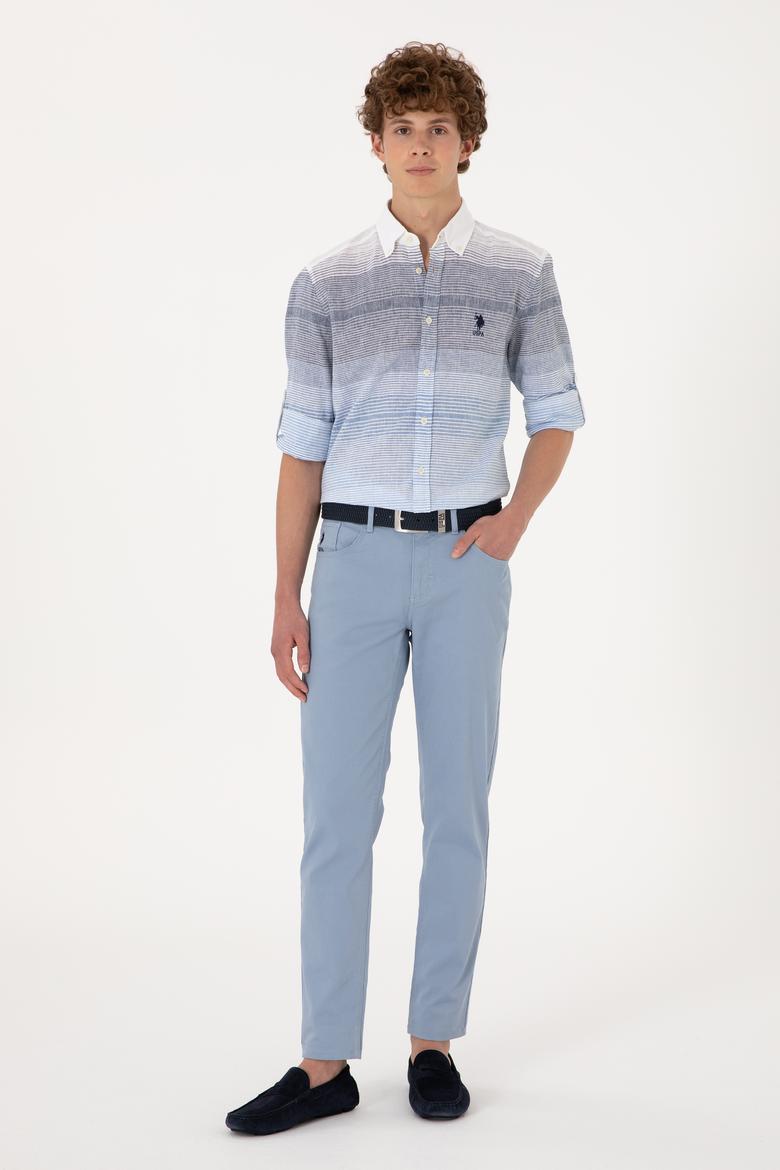 Erkek İndigo Uzun Kollu Gömlek - 50300007032