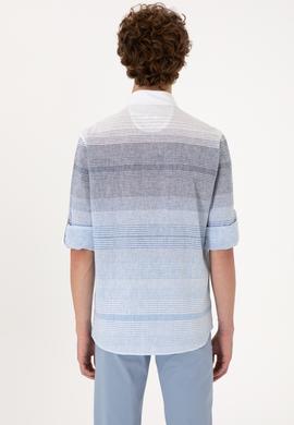 Erkek İndigo Uzun Kollu Gömlek - 50300007032