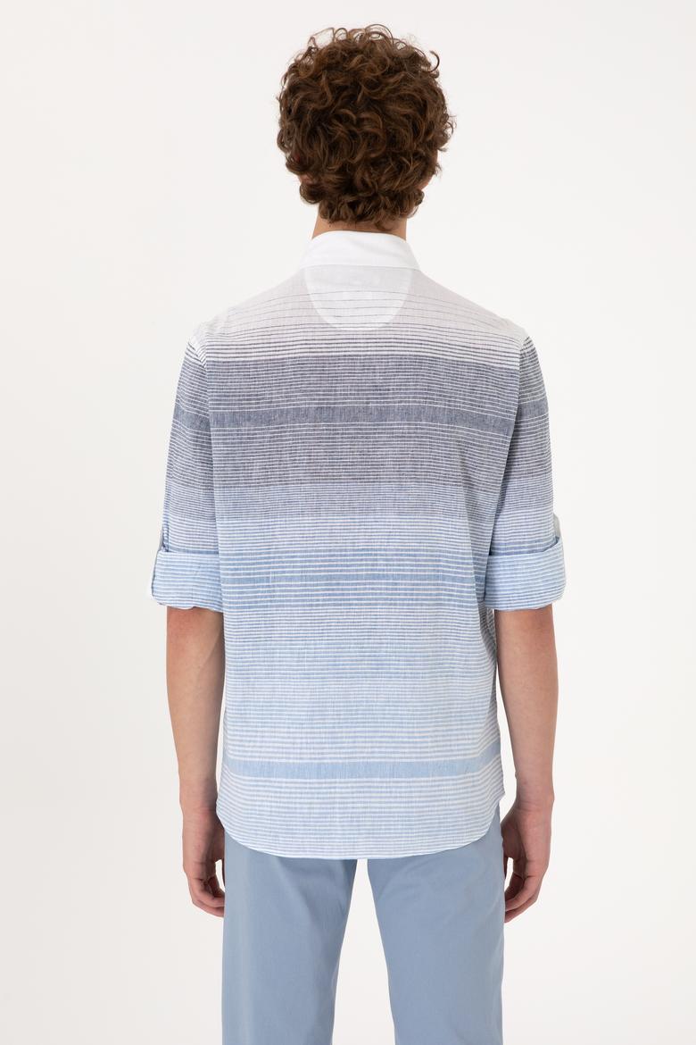 Erkek İndigo Uzun Kollu Gömlek - 50300007032