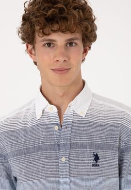 Erkek İndigo Uzun Kollu Gömlek - 50300007032