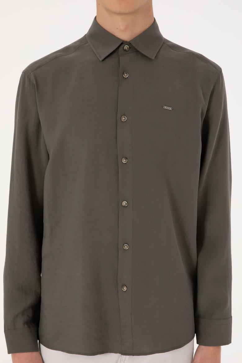 Erkek Koyu Haki Uzun Kollu Gömlek - 50300209015