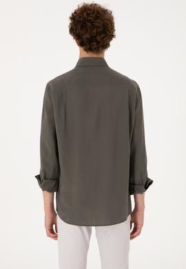 Erkek Koyu Haki Uzun Kollu Gömlek - 50300209015