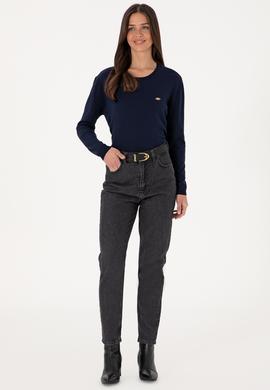 Kadın Lacivert Bisiklet Yaka Basic Kazak - 50288951005