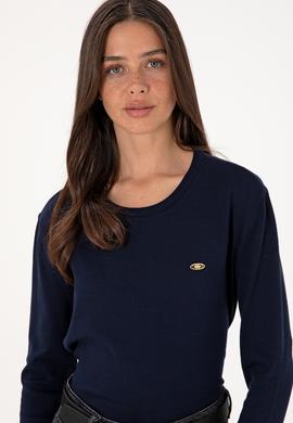 Kadın Lacivert Bisiklet Yaka Basic Kazak - 50288951005