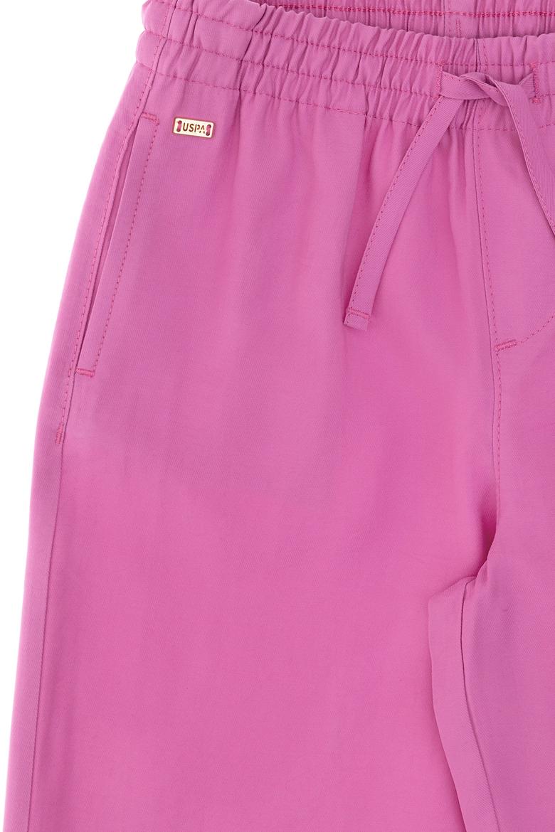 Kız Çocuk Fuşya Loose Fit Modal Karışımlı Kanvas Pantolon - 50309120020