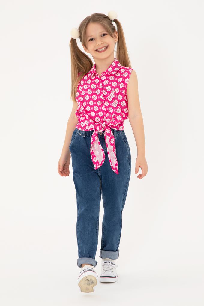 Kız Çocuk Açık Mavi Carrot Fit Jean Pantolon