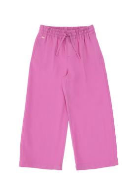Kız Çocuk Fuşya Loose Fit Modal Karışımlı Kanvas Pantolon - 50309120020