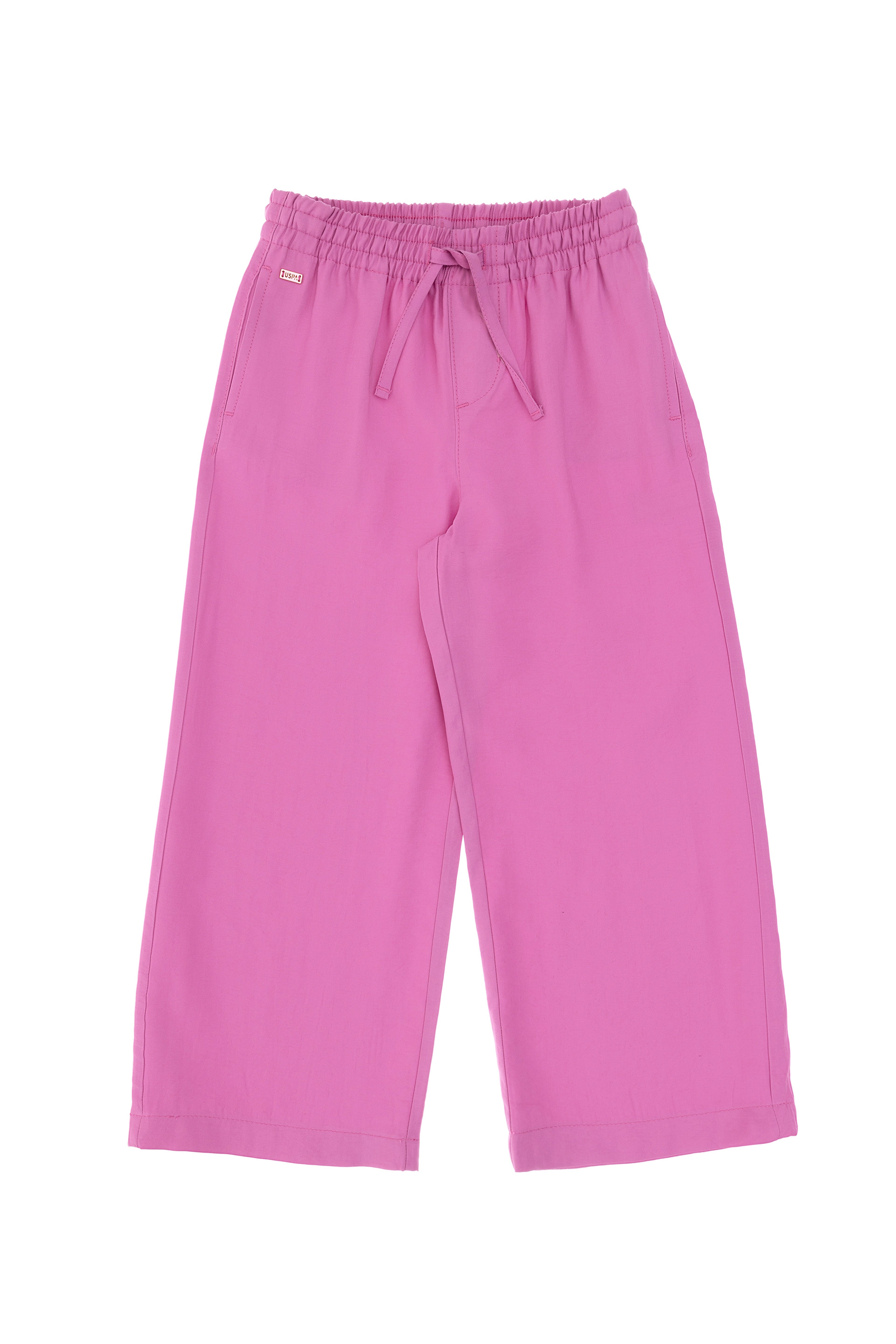 Kız Çocuk Fuşya Loose Fit Modal Karışımlı Kanvas Pantolon