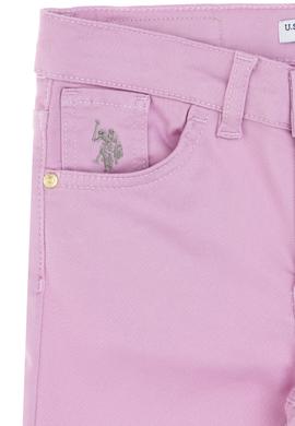 Kız Çocuk Pembe Toothpick Fit Kanvas Pantolon - 50309130021