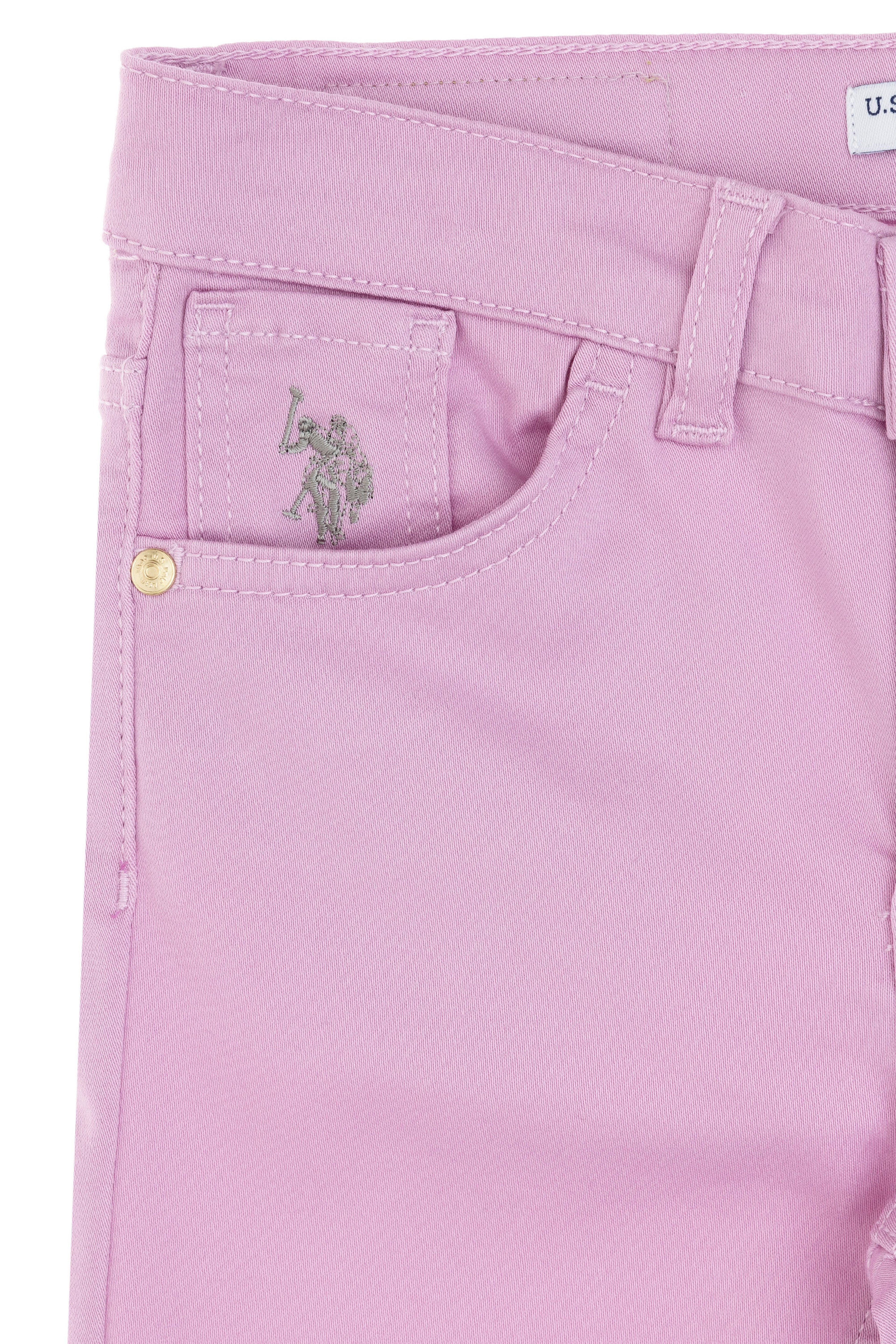 Kız Çocuk Pembe Toothpick Fit Kanvas Pantolon - Image 6