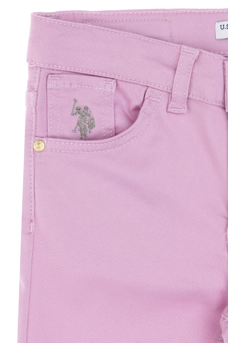 Kız Çocuk Pembe Toothpick Fit Kanvas Pantolon - 50309130021