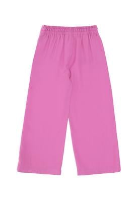 Kız Çocuk Fuşya Loose Fit Modal Karışımlı Kanvas Pantolon - 50309120020