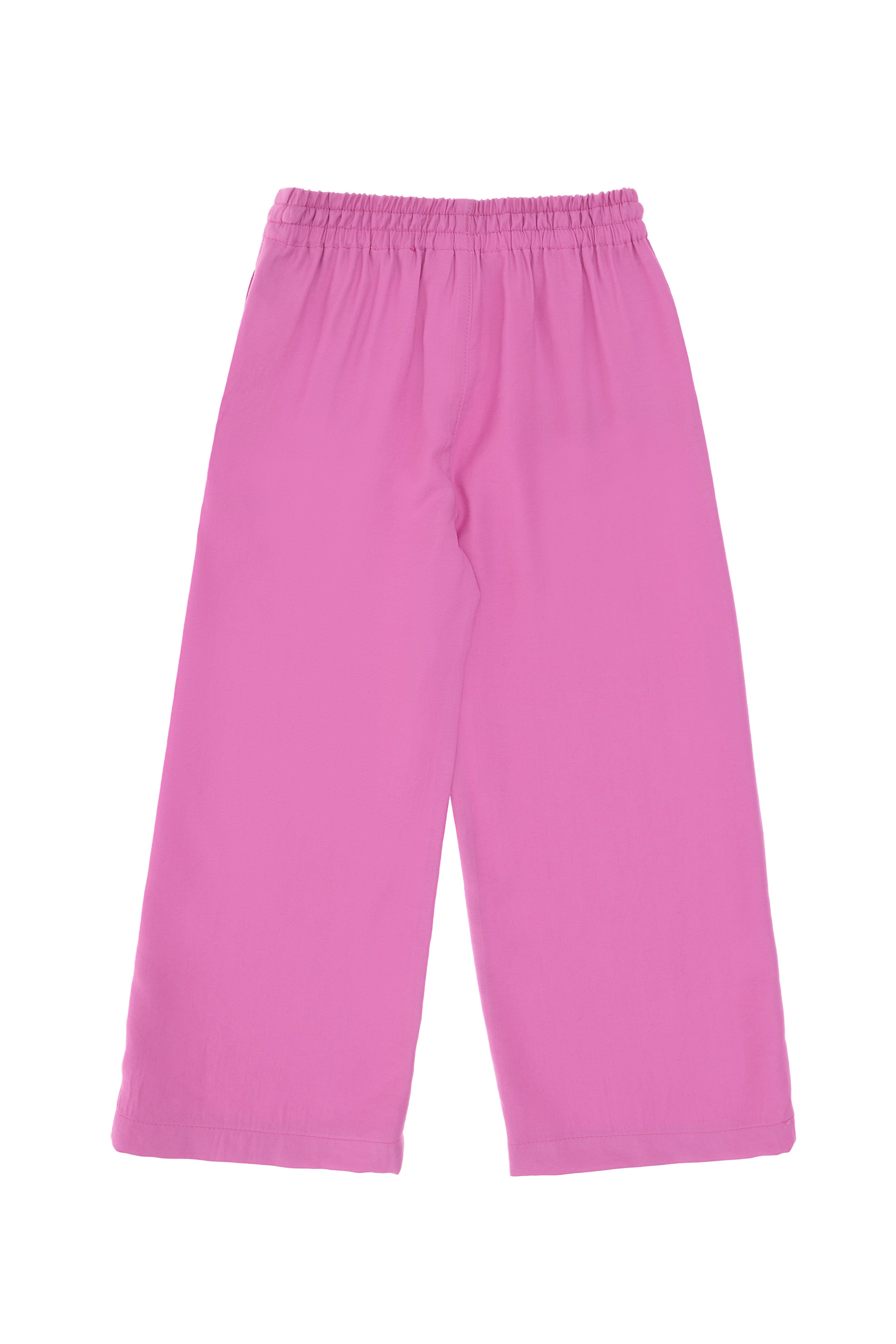Kız Çocuk Fuşya Loose Fit Modal Karışımlı Kanvas Pantolon - Image 5