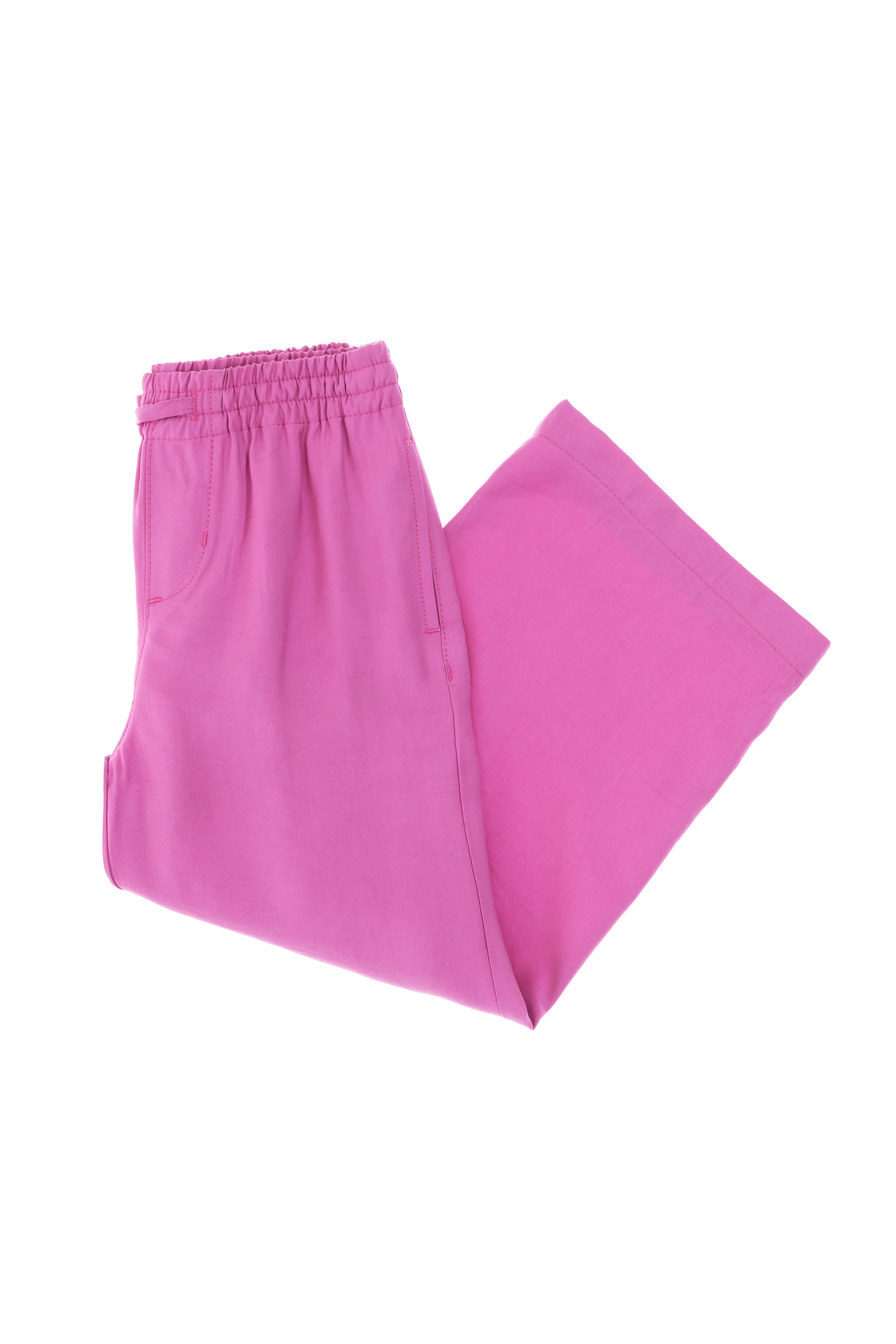 Kız Çocuk Fuşya Loose Fit Modal Karışımlı Kanvas Pantolon