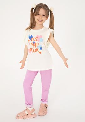 Kız Çocuk Pembe Toothpick Fit Kanvas Pantolon - 50309130021