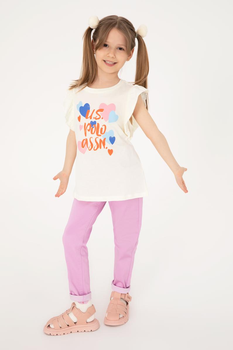 Kız Çocuk Pembe Toothpick Fit Kanvas Pantolon