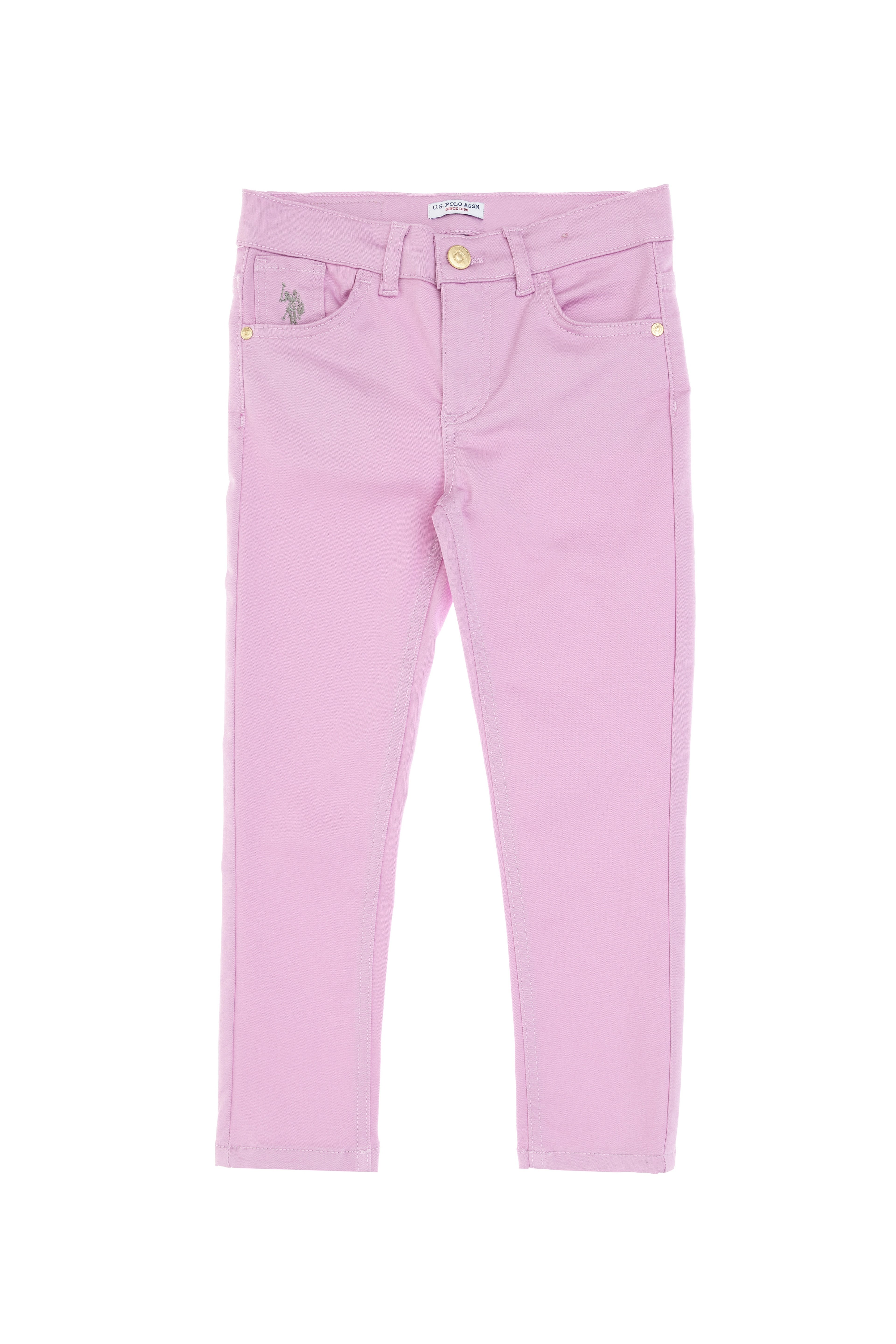 Kız Çocuk Pembe Toothpick Fit Kanvas Pantolon - Image 4