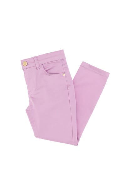 Kız Çocuk Pembe Toothpick Fit Kanvas Pantolon