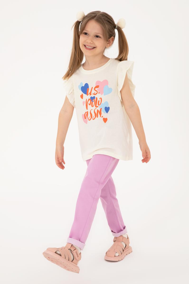 Kız Çocuk Pembe Toothpick Fit Kanvas Pantolon