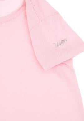 Kız Çocuk Açık Pembe Bisiklet Yaka Kısa Kol Örme Elbise - 50306268028